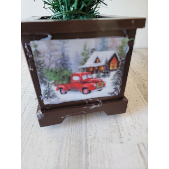 Tree AS IS scenic base tabletop pine home decor figure unique - Picture 6 of 10